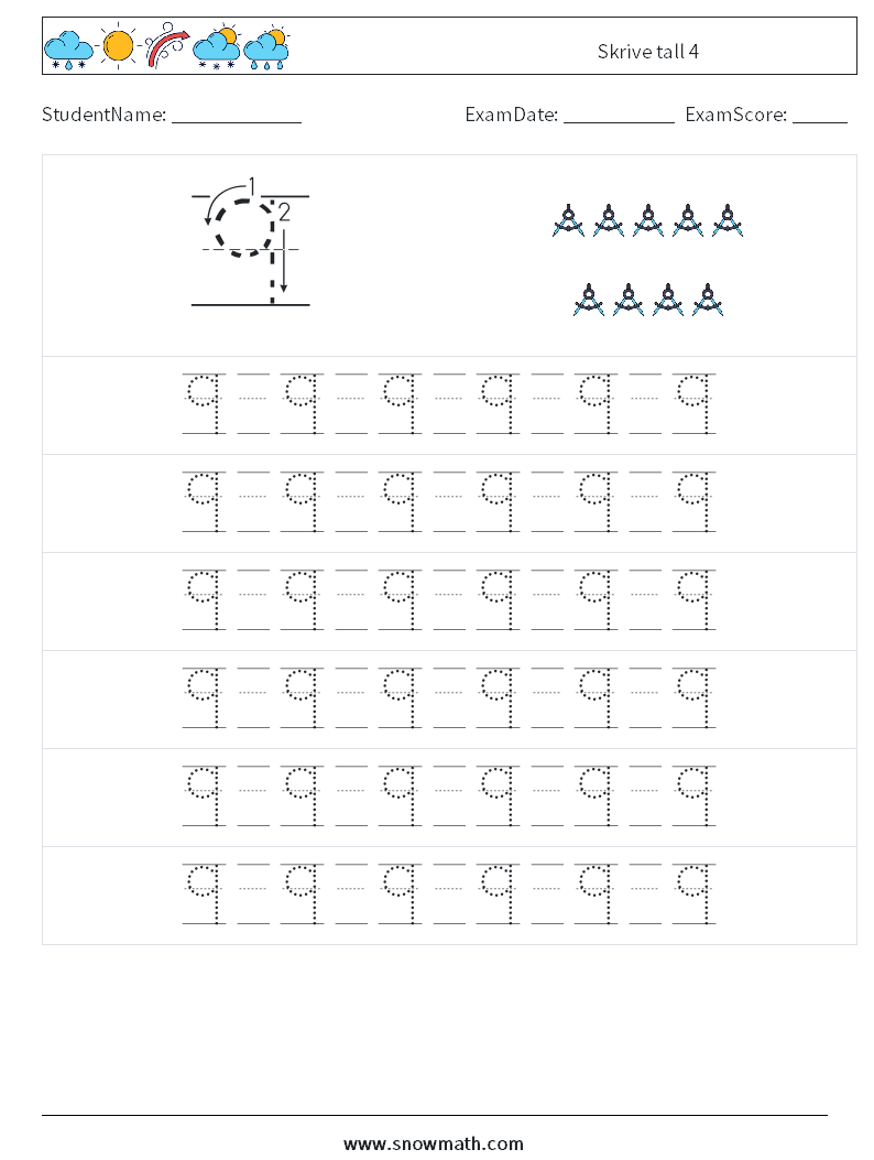 Skrive tall 4 MathWorksheets 17