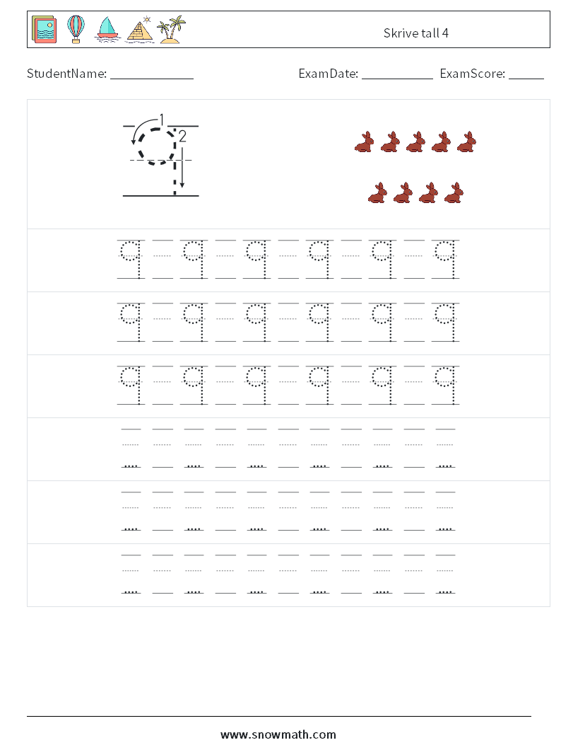 Skrive tall 4 MathWorksheets 19