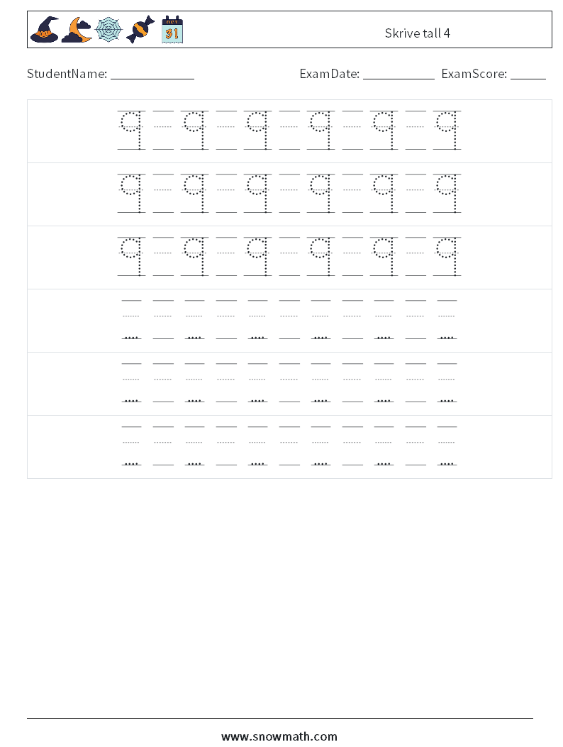 Skrive tall 4 MathWorksheets 20