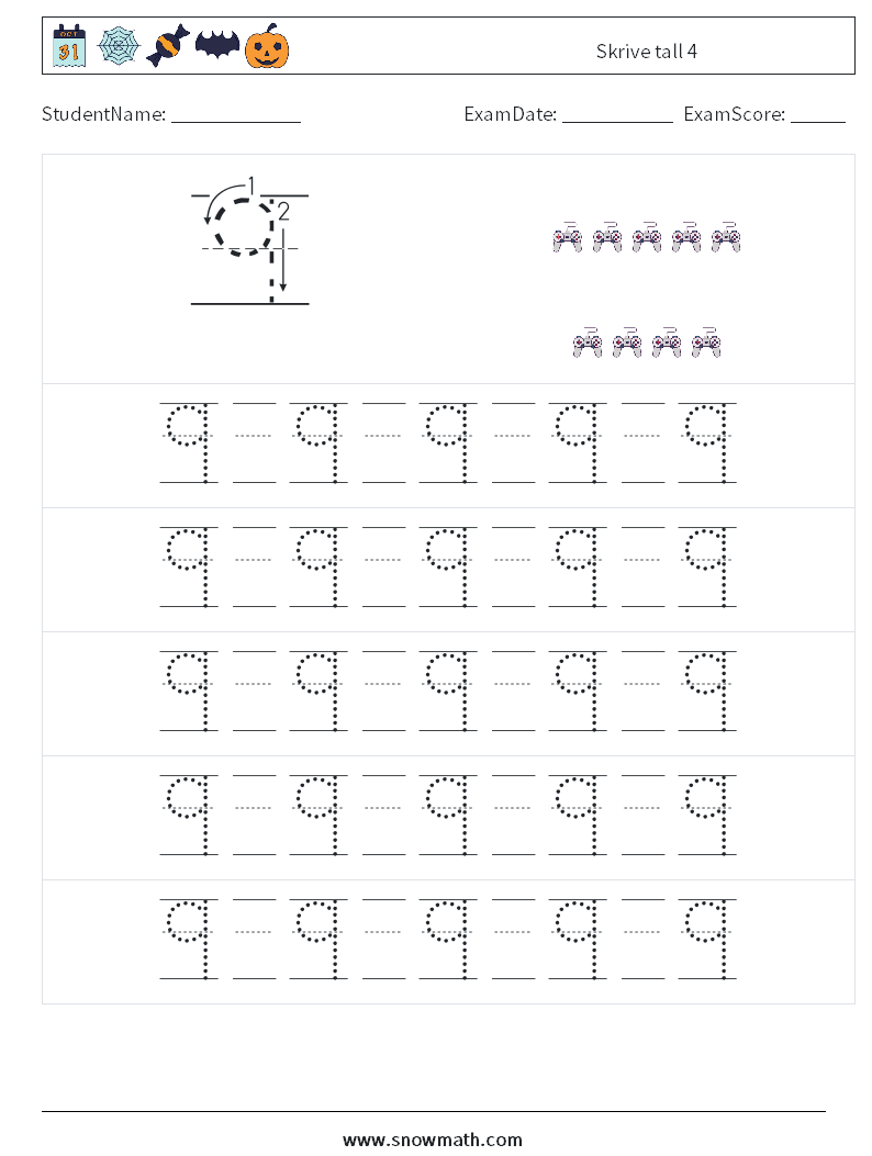 Skrive tall 4 MathWorksheets 21