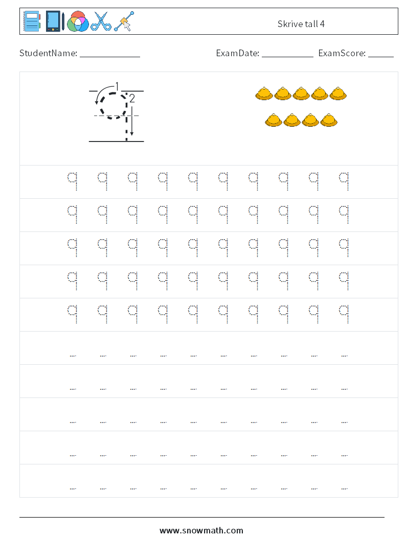 Skrive tall 4 MathWorksheets 3