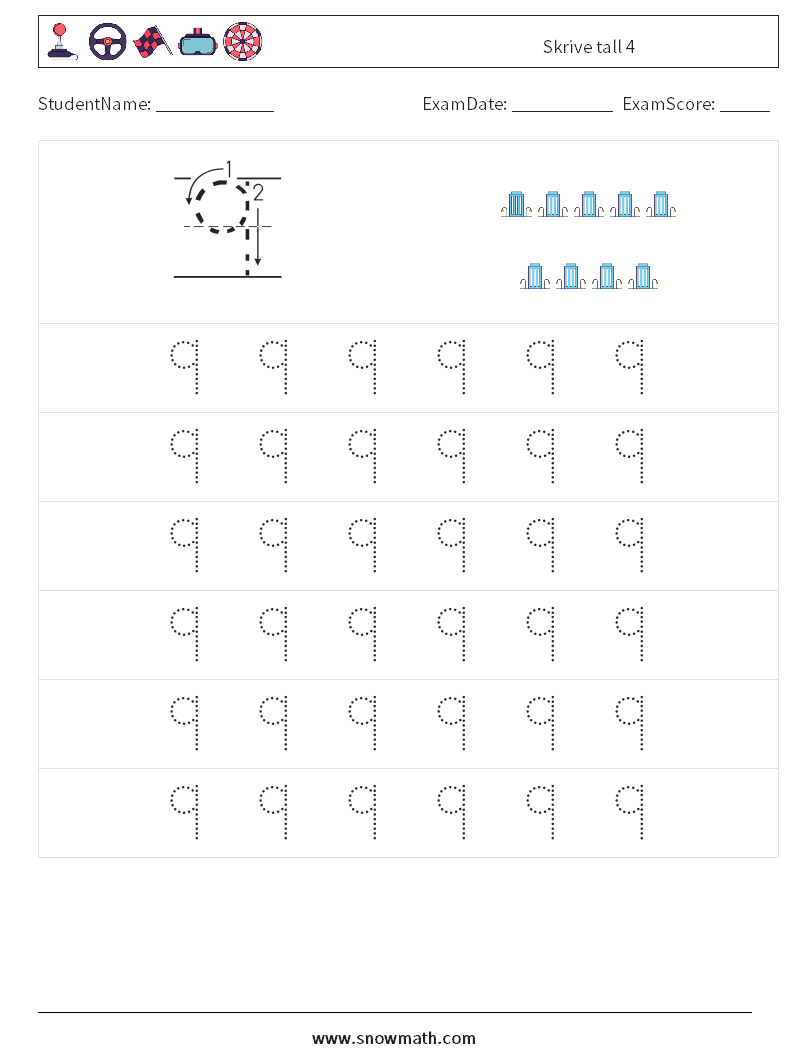 Skrive tall 4 MathWorksheets 5