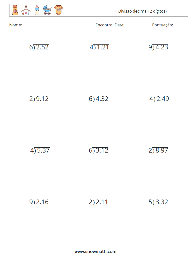 (12) Divisão decimal (2 dígitos) planilhas matemáticas 17