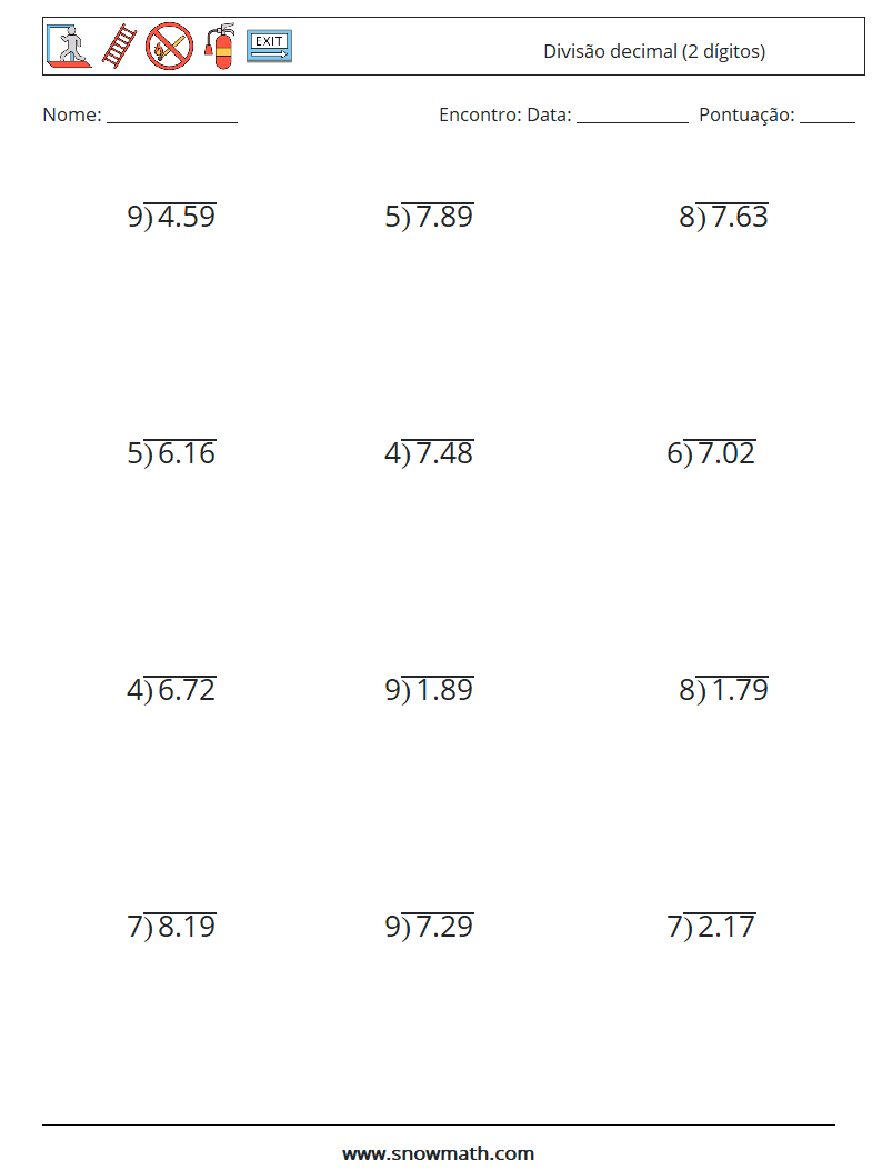 (12) Divisão decimal (2 dígitos) planilhas matemáticas 5