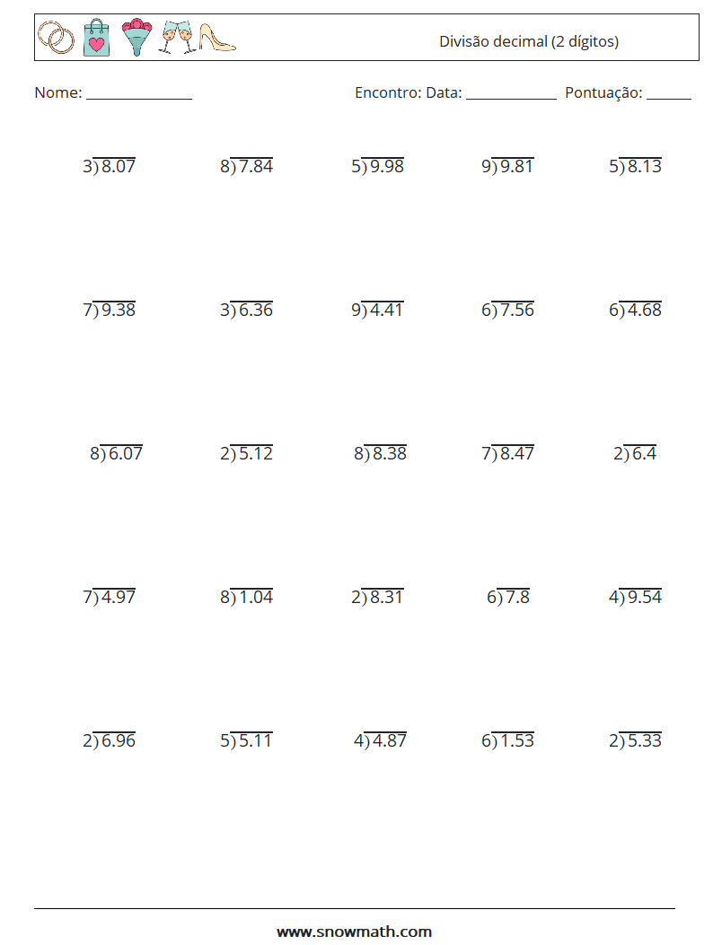(25) Divisão decimal (2 dígitos) planilhas matemáticas 17