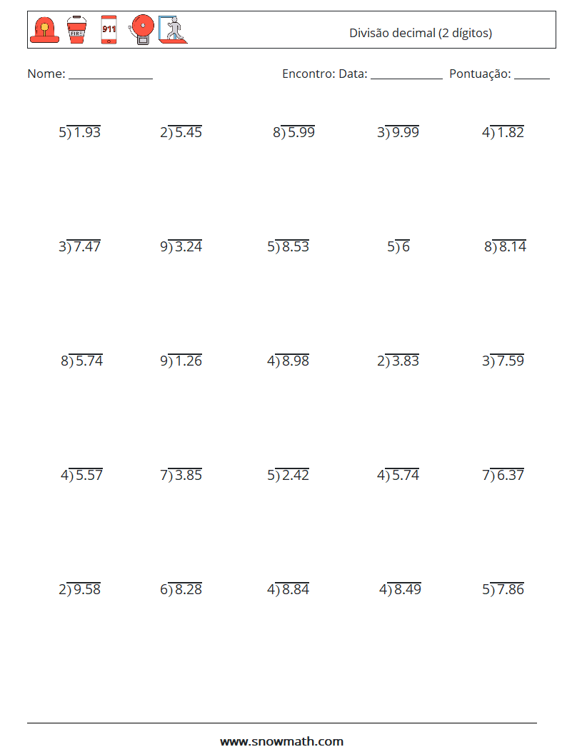 (25) Divisão decimal (2 dígitos) planilhas matemáticas 4