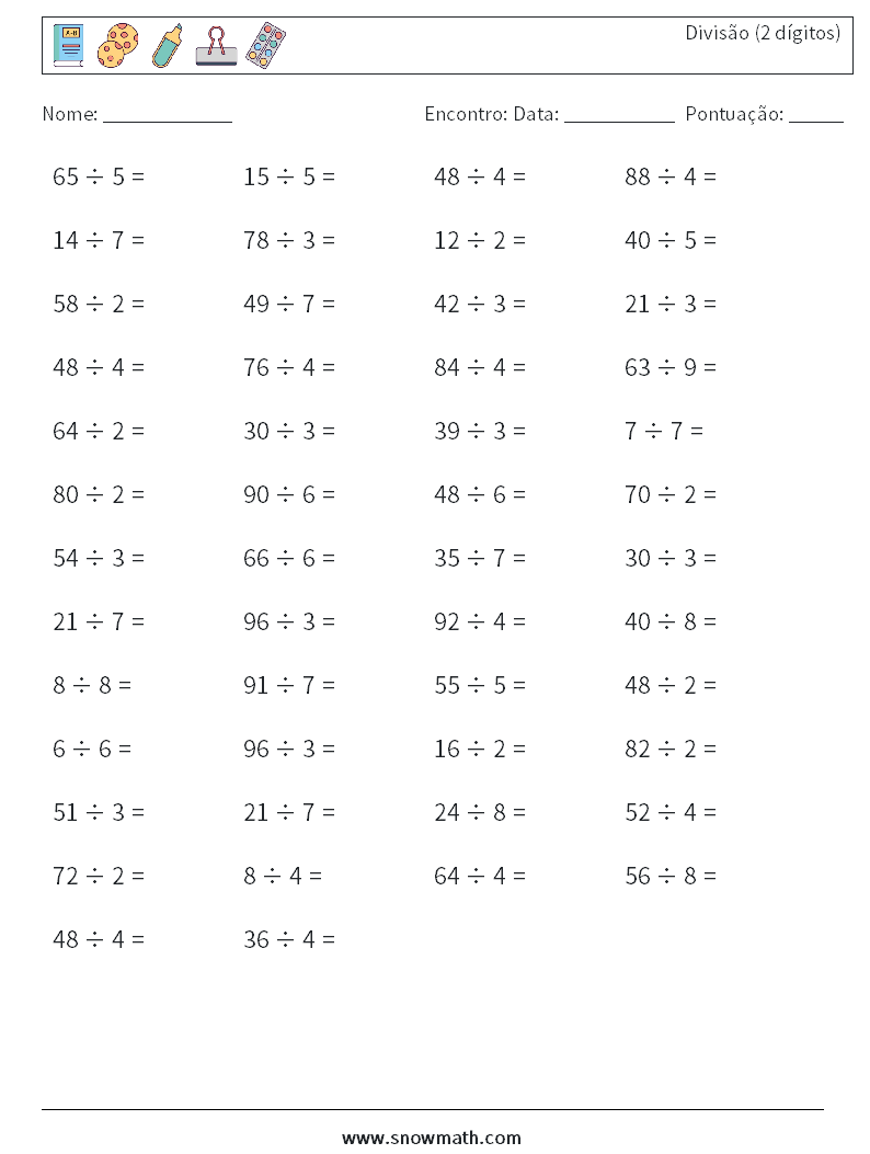 (50) Divisão (2 dígitos) planilhas matemáticas 7