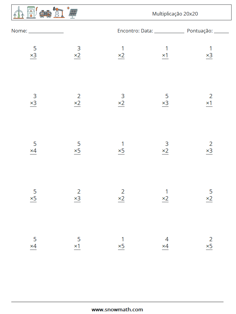 (25) Multiplicação 20x20 planilhas matemáticas 7