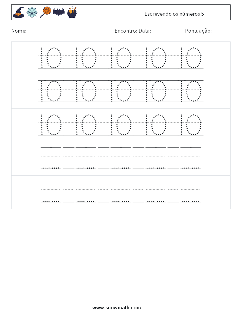 Escrevendo os números 5 planilhas matemáticas 24