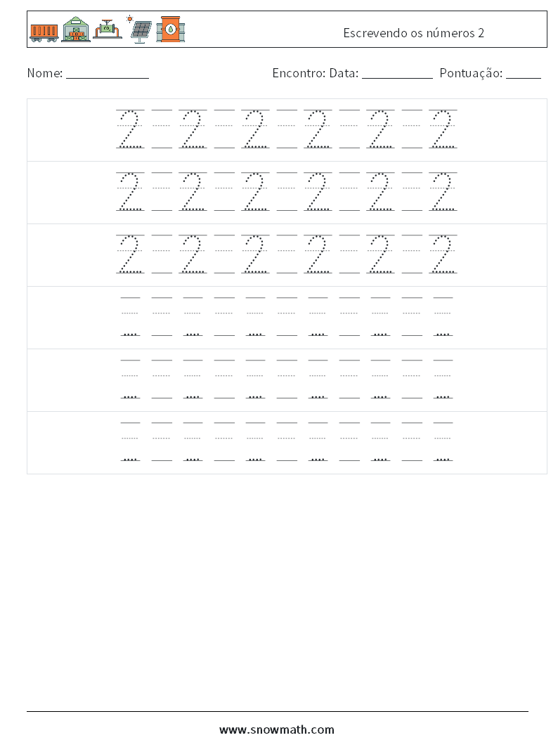 Escrevendo os números 2 planilhas matemáticas 20