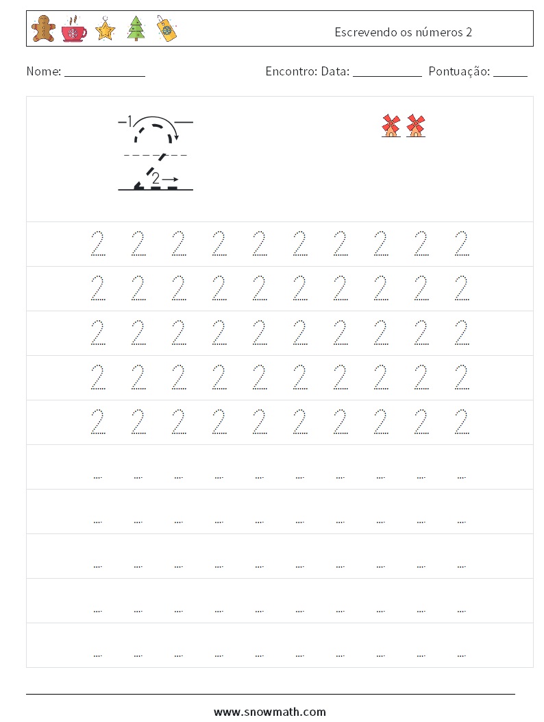 Escrevendo os números 2 planilhas matemáticas 3