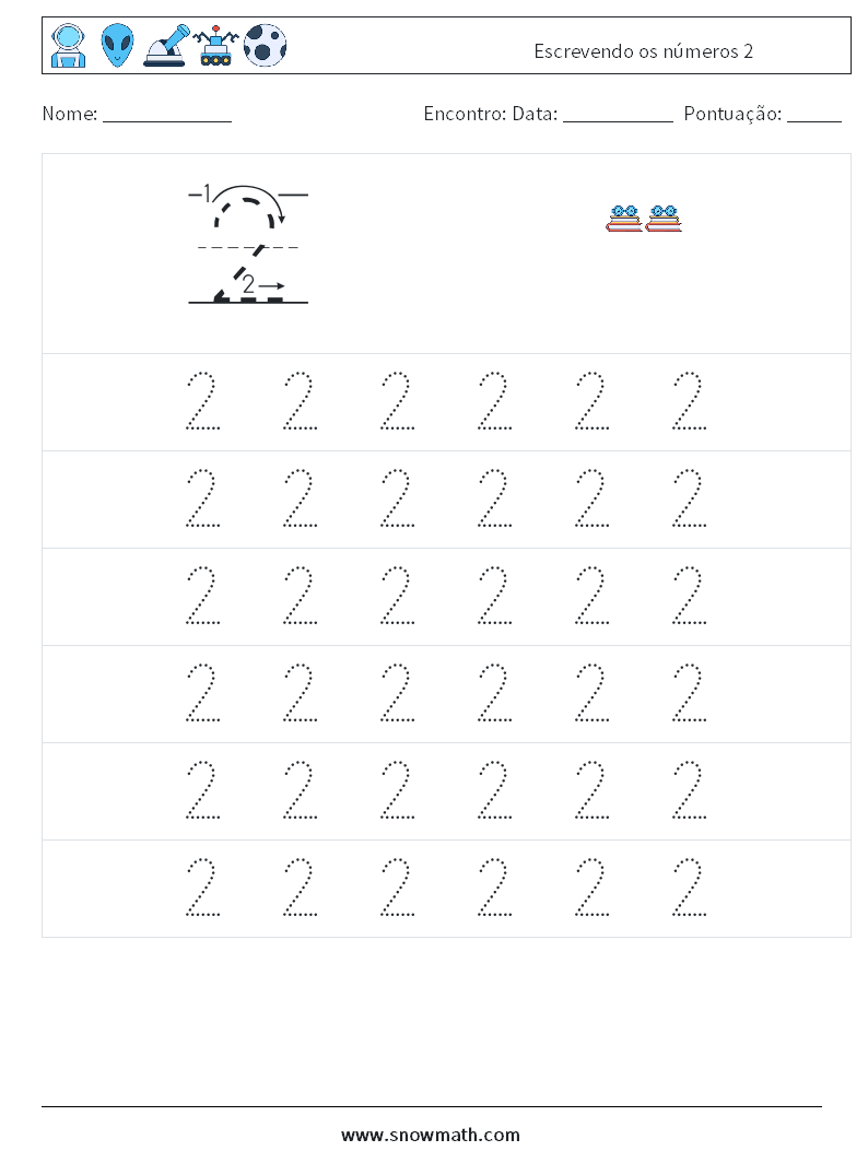 Escrevendo os números 2 planilhas matemáticas 5