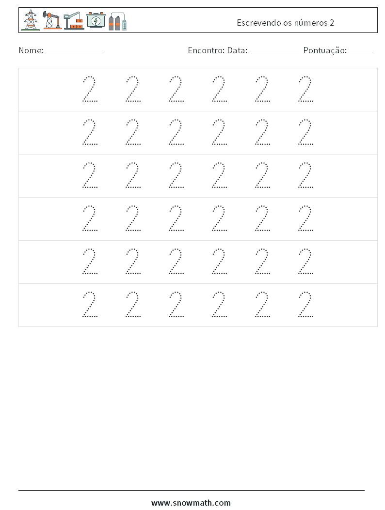 Escrevendo os números 2 planilhas matemáticas 6