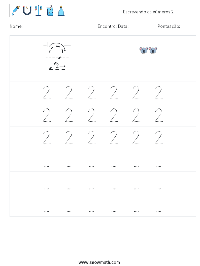 Escrevendo os números 2 planilhas matemáticas 7