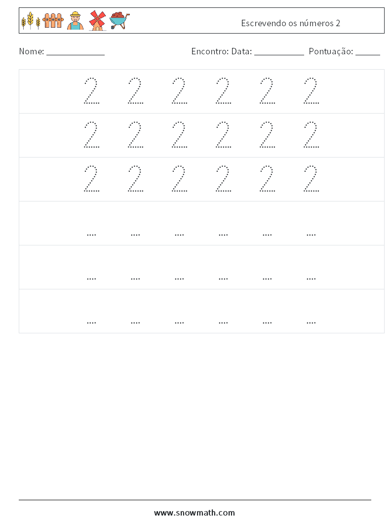 Escrevendo os números 2 planilhas matemáticas 8