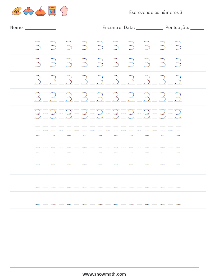 Escrevendo os números 3 planilhas matemáticas 16