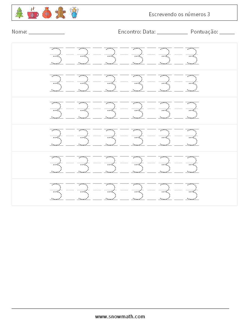 Escrevendo os números 3 planilhas matemáticas 18