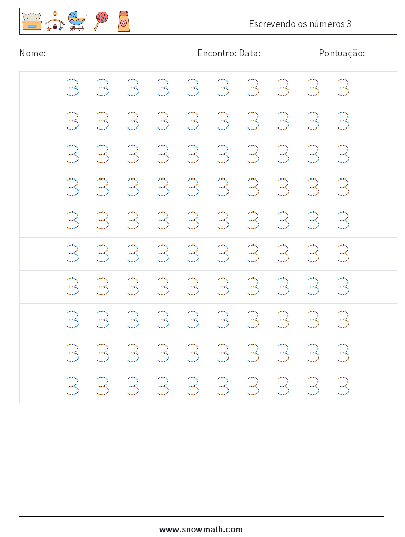 Escrevendo os números 3 planilhas matemáticas 2