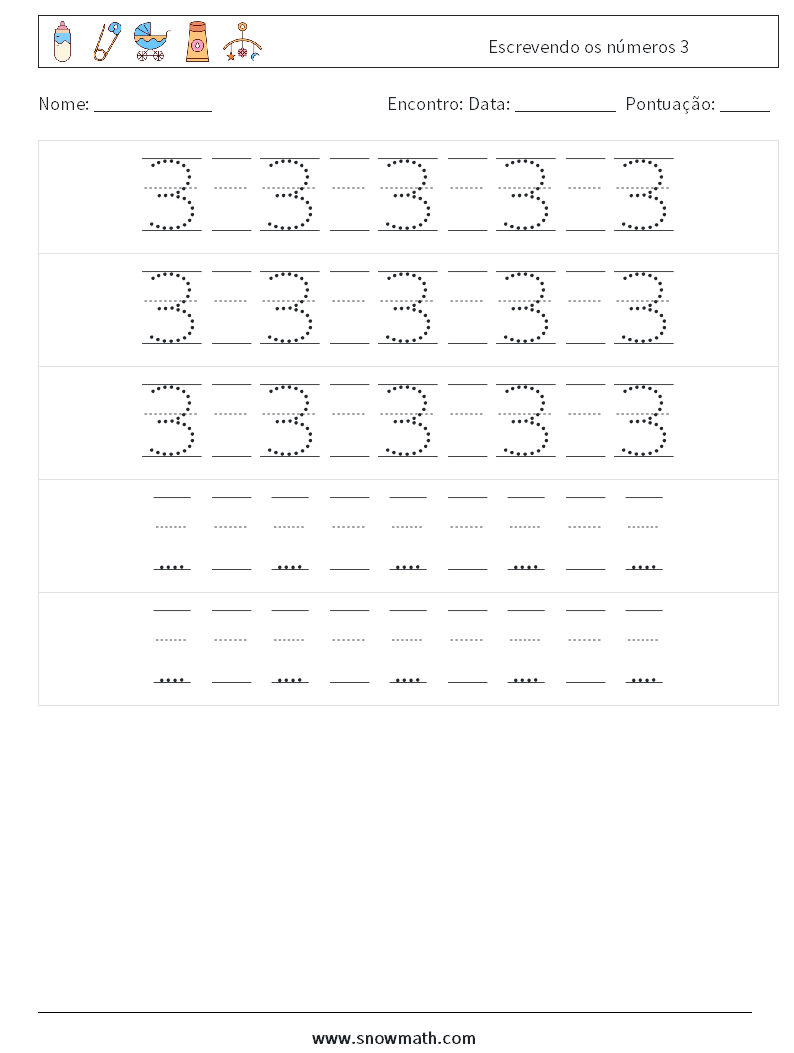 Escrevendo os números 3 planilhas matemáticas 24