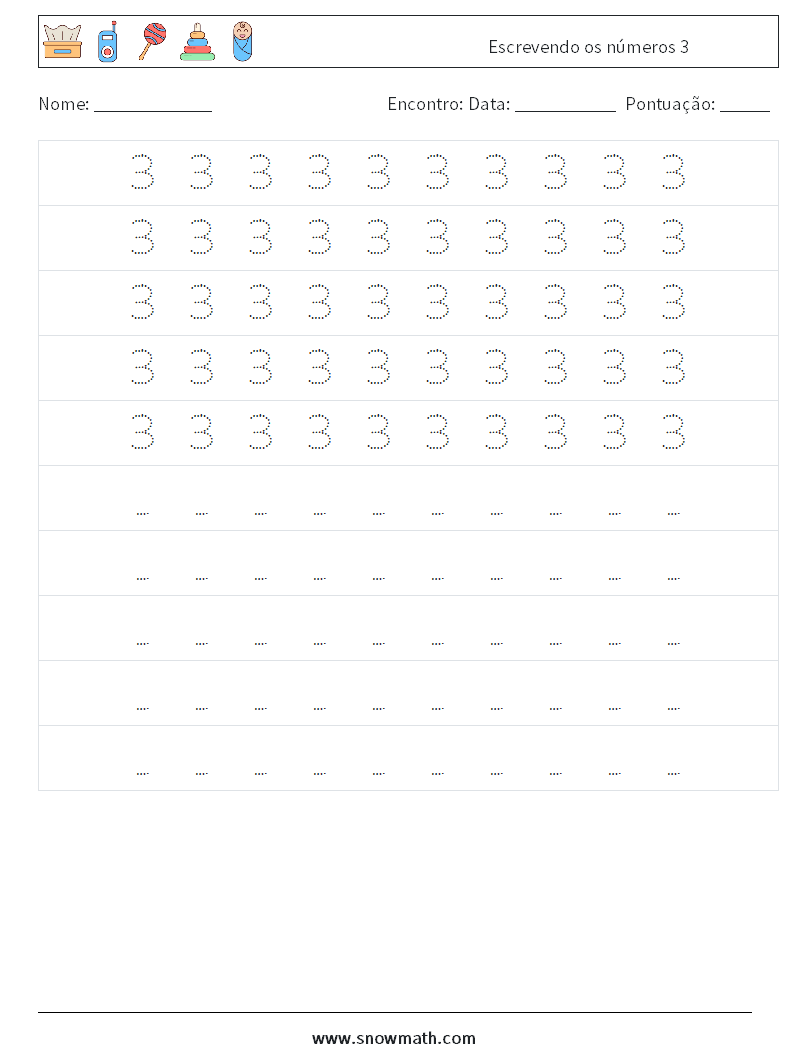 Escrevendo os números 3 planilhas matemáticas 4