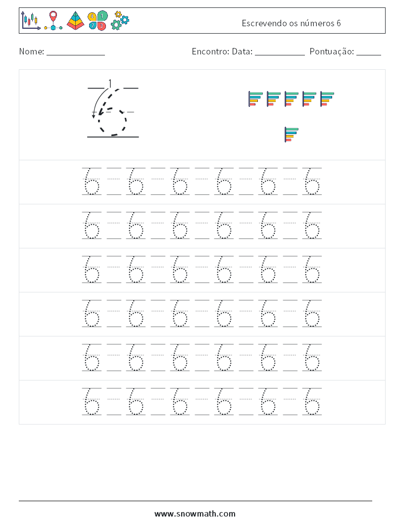 Escrevendo os números 6 planilhas matemáticas 17