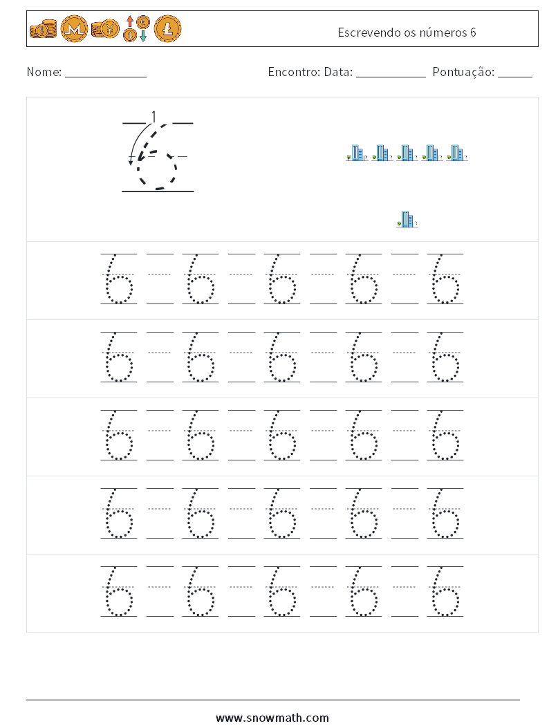 Escrevendo os números 6 planilhas matemáticas 21