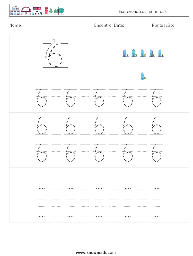 Escrevendo os números 6 planilhas matemáticas 23