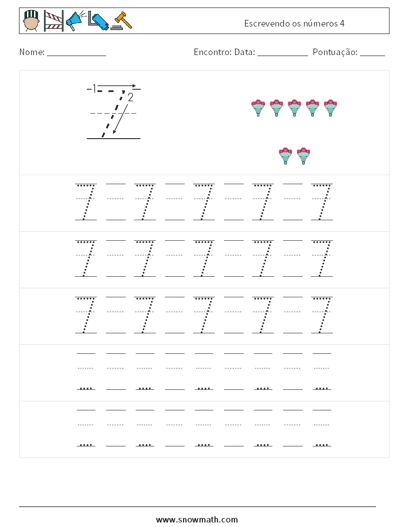 Escrevendo os números 4 planilhas matemáticas 23