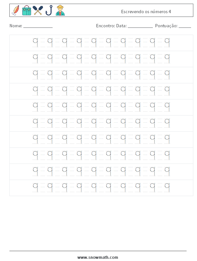 Escrevendo os números 4 planilhas matemáticas 14