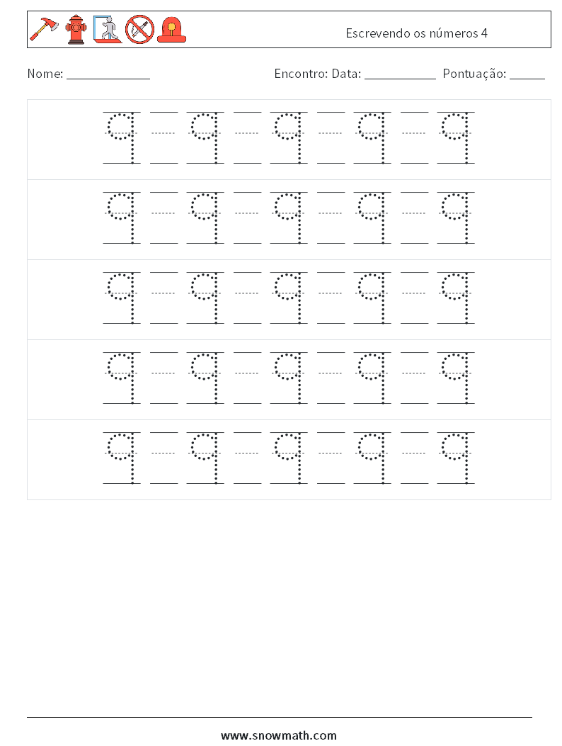 Escrevendo os números 4 planilhas matemáticas 22