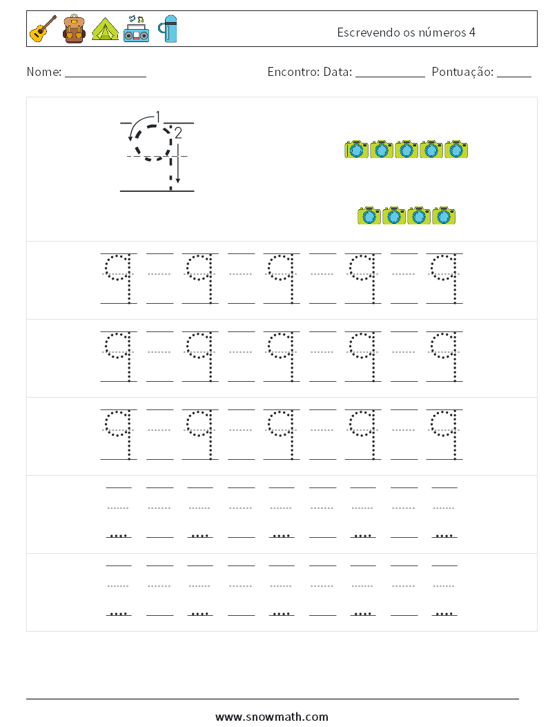 Escrevendo os números 4 planilhas matemáticas 23