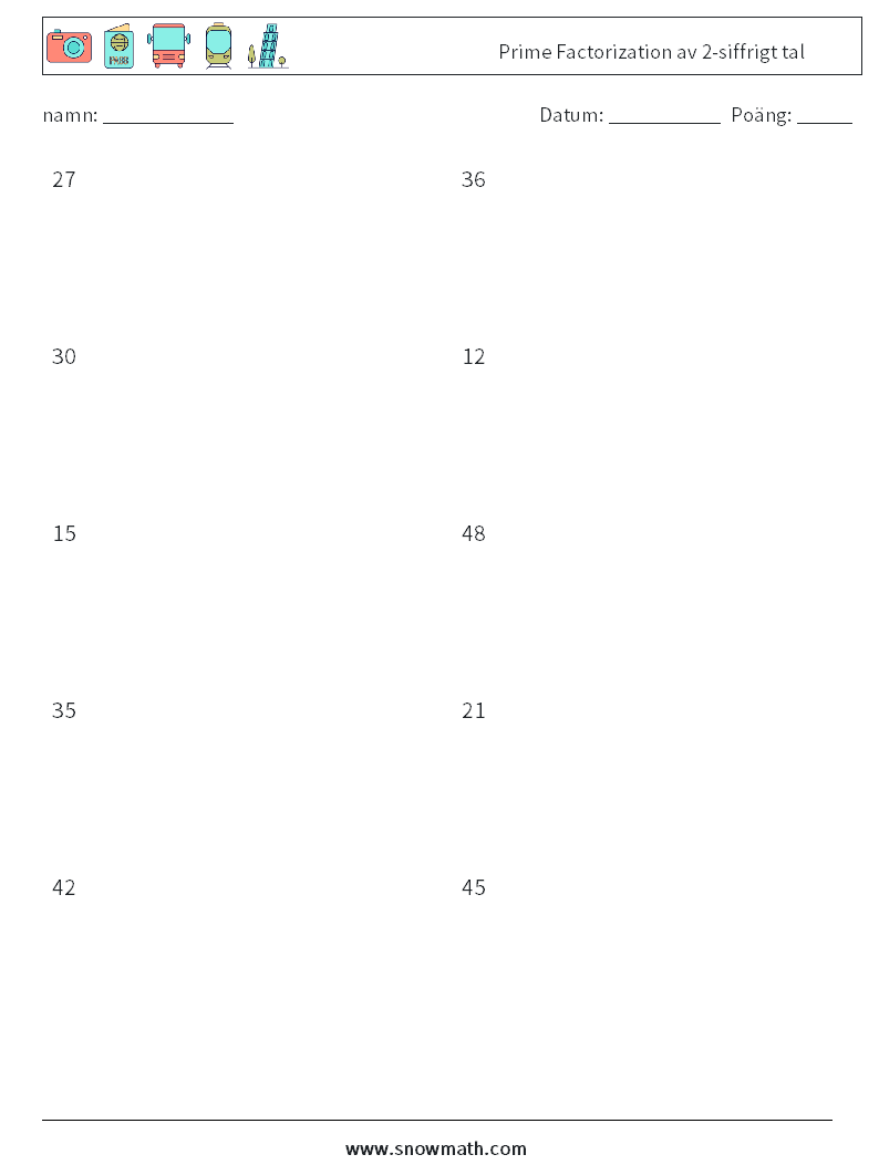 Prime Factorization av 2-siffrigt tal