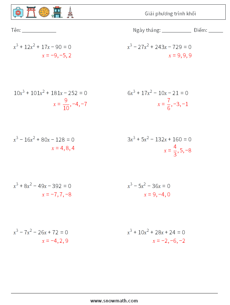 Giải phương trình khối Bảng tính toán học 6 Câu hỏi, câu trả lời