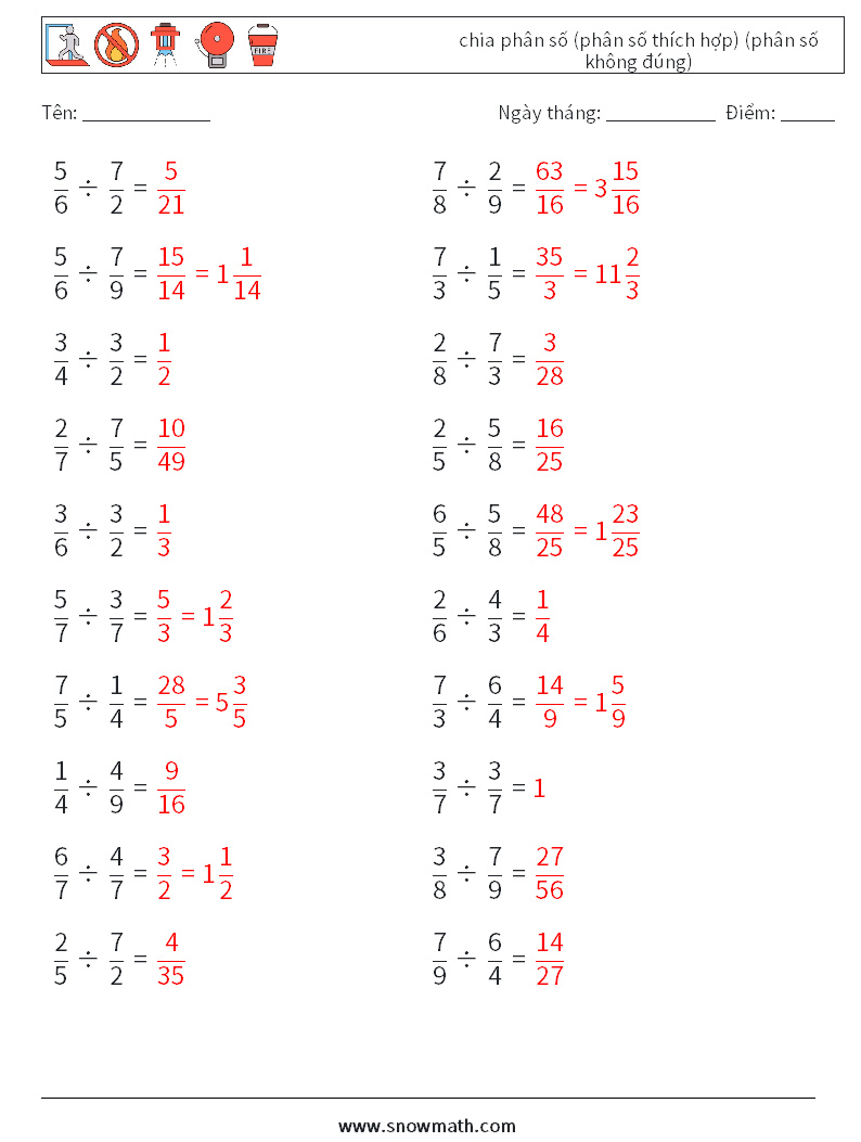 (20) chia phân số (phân số thích hợp) (phân số không đúng) Bảng tính toán học 13 Câu hỏi, câu trả lời